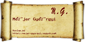 Májer Györgyi névjegykártya